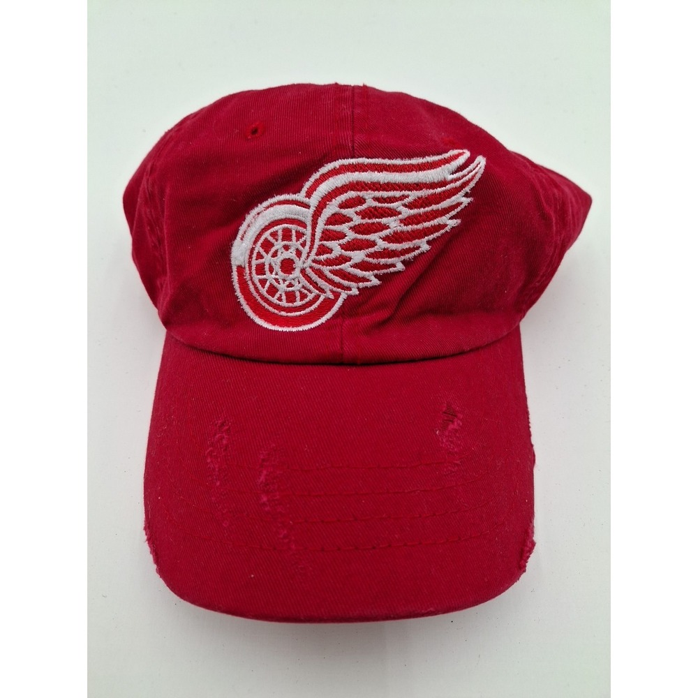 Detroit Red Wings Retro Brand Red Worn Vintage Flexfit Slouch Hat S/M, New